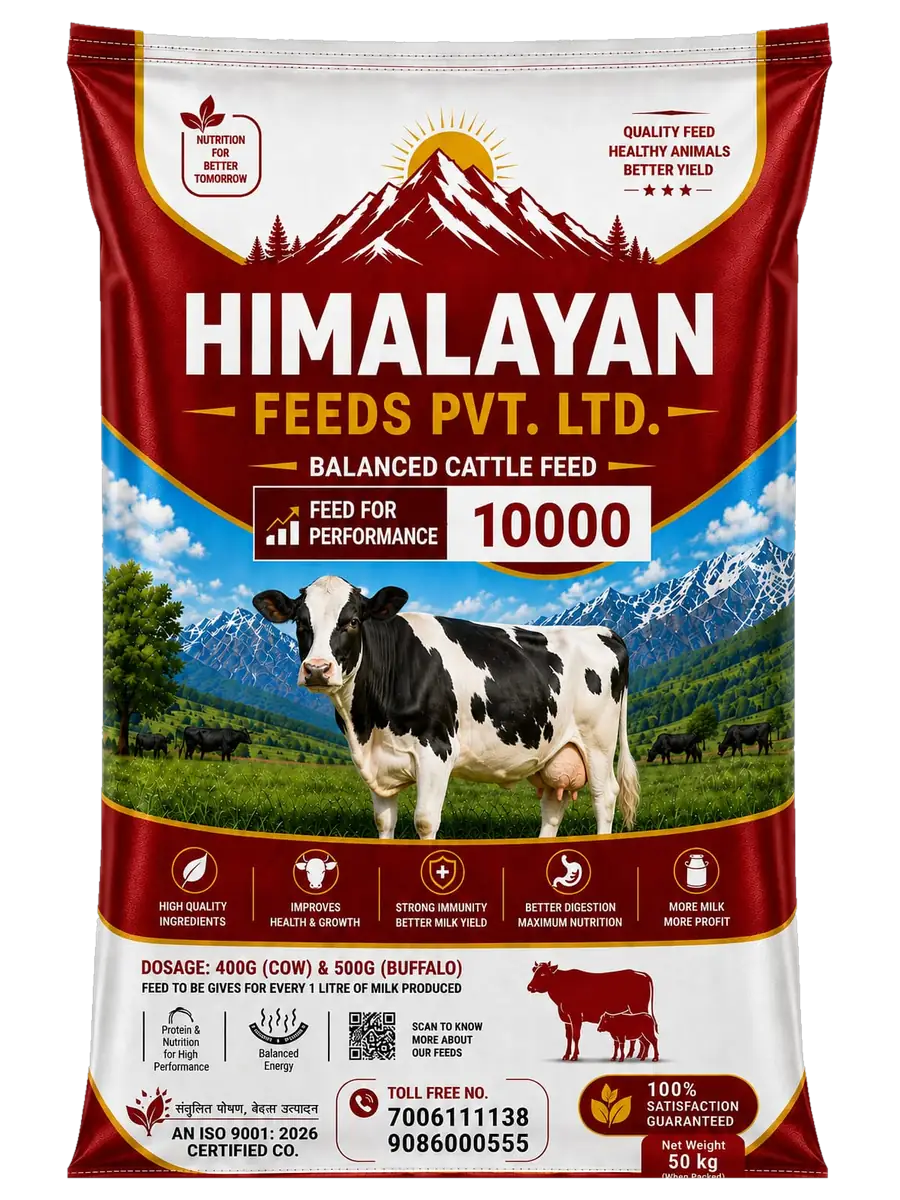 Himalayan Feeds 10000 — balanced cattle feed, 50 kg bag
