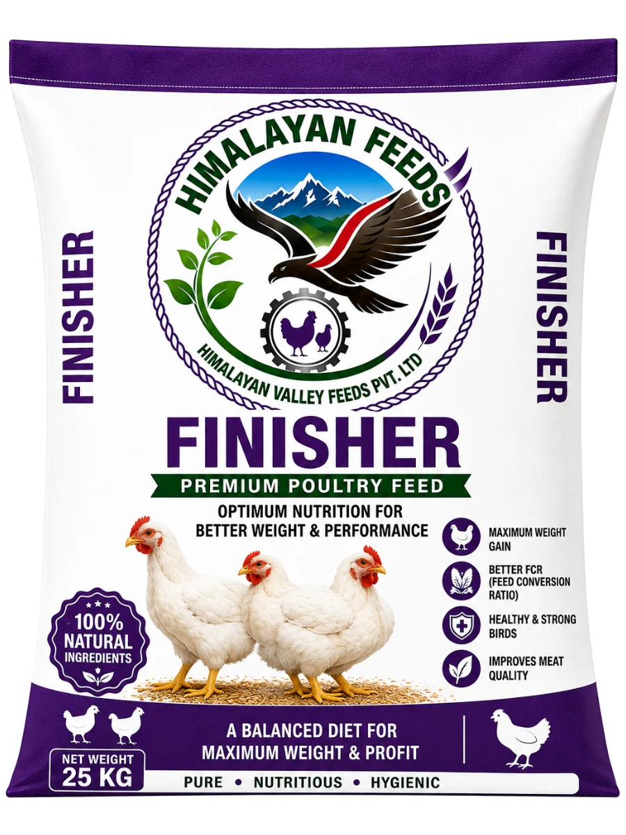 Himalayan Feeds Finisher — premium poultry feed, 25 kg bag