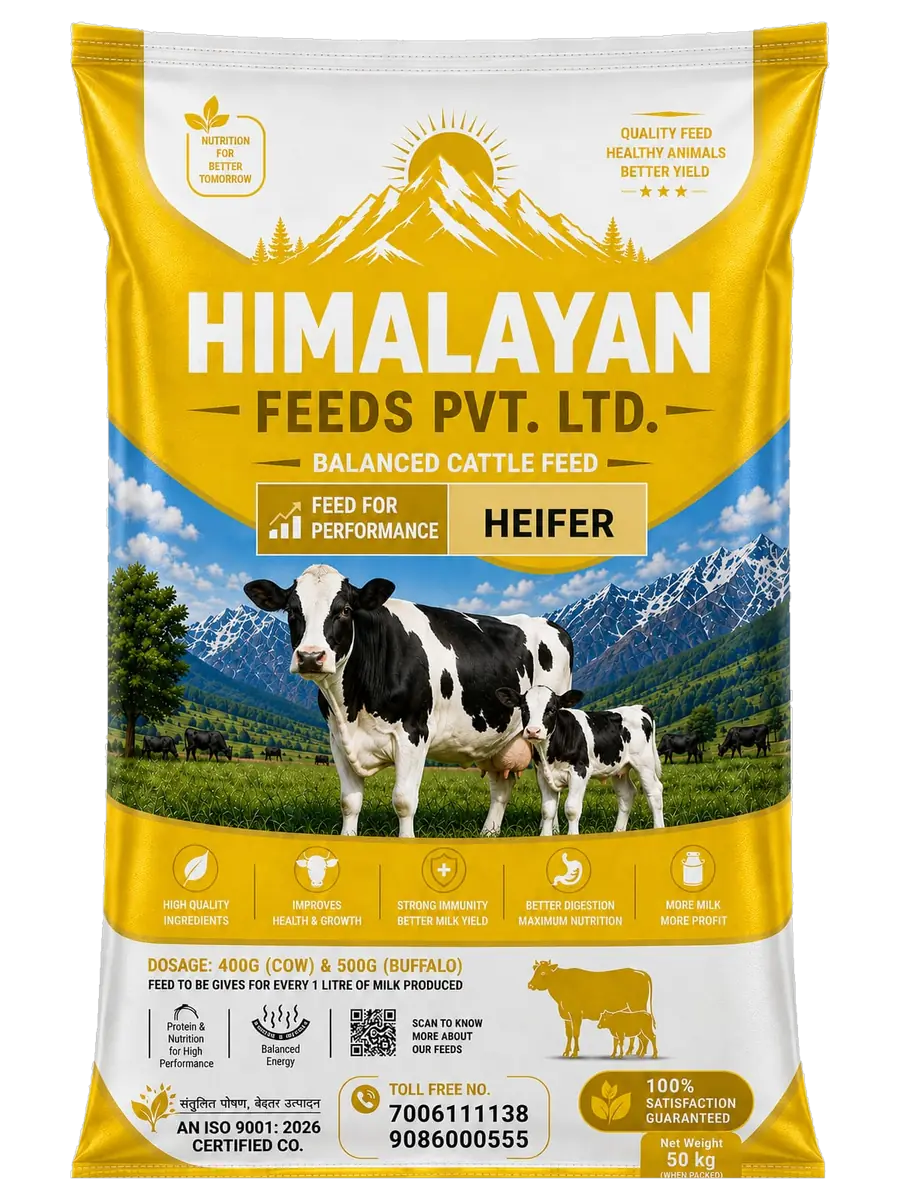 Himalayan Feeds Heifer — balanced cattle feed bag