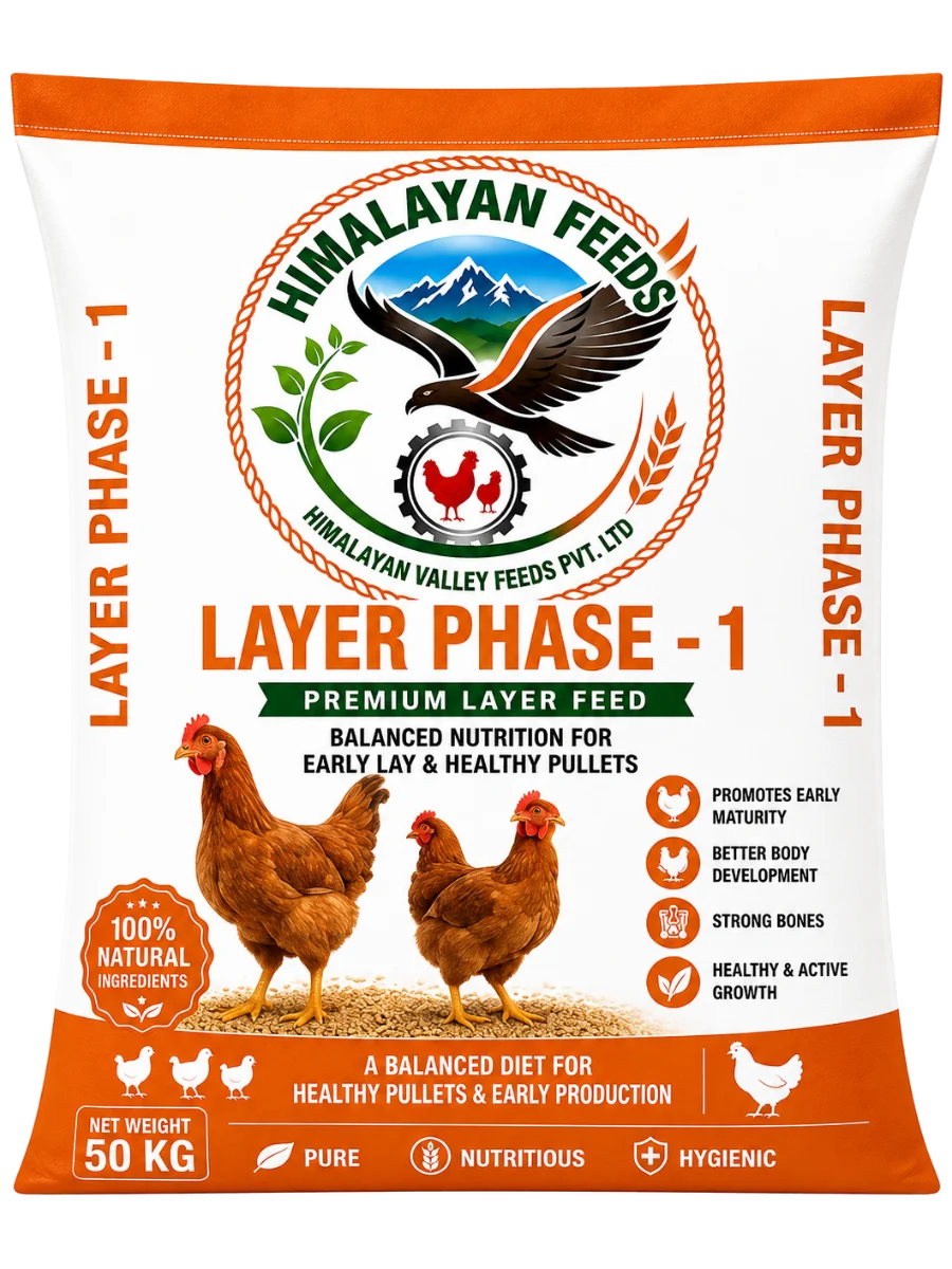 Himalayan Feeds Layer Phase-1 — premium layer feed, 50 kg bag