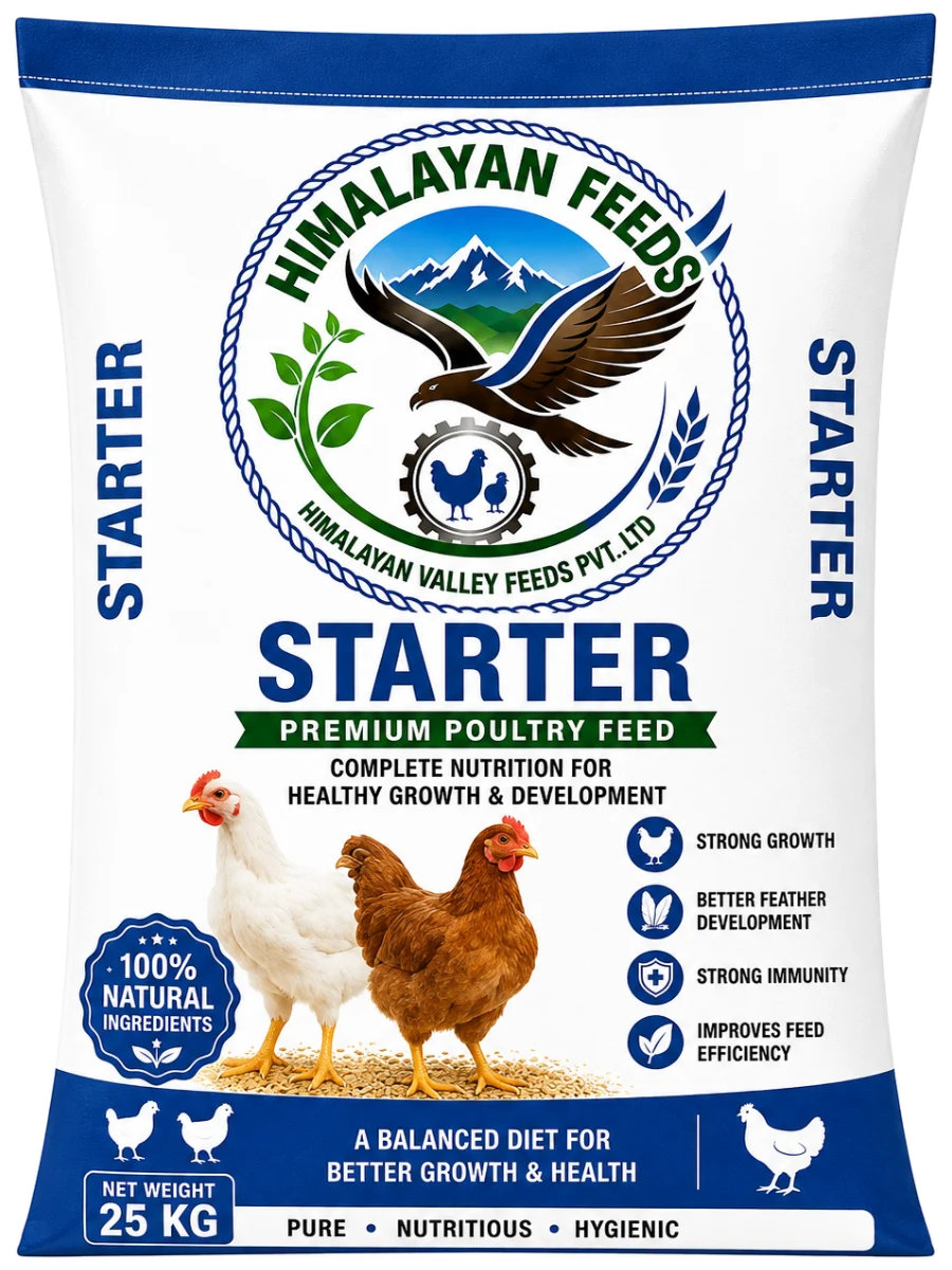 Himalayan Feeds Starter — premium poultry feed, 25 kg bag